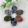 Piedras Semipreciosas Ovaladas de Venta Caliente Transfronterizas, Joyería de Doble Cara Plana con Incrustaciones de Piedras Preciosas Multimaterial, Moderna para el Viaje Diario