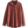 Corduroy Camisa Quente Feminina Outono e Inverno Novo Hong Kong Estilo Coreano Design Sense Nicho Top Camisa Grossa Solta