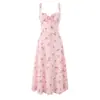 Vestido Romántico Largo con Tirantes Finos y Ribete de Encaje, Estilo Europeo y Americano Suave, Inspiración Francesa, con el Mismo Estampado que la Marca Z Modelo Eza