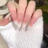 Manicura Color Nude Hecha Completamente a Mano Estilo Corto Usable Estilo Año Nuevo 2025 Gama Alta Exquisita Primavera y Verano Color Puro Blanqueador