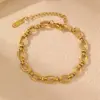 BS0026 Pulsera de cadena cubana minimalista transfronteriza europea y americana, nueva pulsera de joyería de cadena geométrica multicapa para mujer