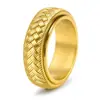 Anillo Cruzado Nuevo Producto Joyería de Mano Personalidad Estilo Neutro Tendencia Tejido Hombres Acero de Titanio Giratorio Nuevo Estilo Chino Anillo Venta al por Mayor