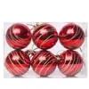 Conjunto de Bolas de Natal Listradas Pintadas à Mão Transfronteiriças Decorações de Árvore de Natal Enfeites de Natal Bolas de Edição Limitada Bolas Redondas com Brilho