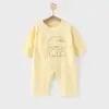 Macacão de Bebê, Verão Ultra Fino Algodão Puro Roupas para Recém-Nascidos, Roupa com Ar Condicionado, Macacão de Bebê Manga Longa, Proteção da Barriga