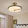 Lámpara de Restaurante Nueva, Lámpara de Techo Cálida Color Crema Estilo Antiguo para Dormitorio, Lámpara Ventilador Retro de Nogal Estilo Chino Nuevo para Estudio