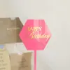 Nueva Decoración de Pastel Feliz Cumpleaños Estilo Transfronterizo Bronceado Tarjeta de Pastel Acrílica Bronceada Suministros para Fiestas