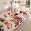 Capa de Sofá Xadrez Moderna e Simples, Capa de Sofá de Cobertura Total, Tecido de Almofada Antiderrapante e Resistente a Manchas, Fio de Algodão Fofo