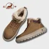 Sapatos Masculinos de Couro Genuíno 2026 Novo Inverno Acolchoados Quentes Botas de Neve Sapatos Grandes de Algodão para Uso Externo Sapatos Casuais Masculinos
