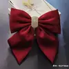 Princesa en Fuga en Apuros Clip para el Cabello de Satén Rojo con Lazo Grande Pinza de Resorte para el Cabello en la Parte Superior Cranial Trasera de la Cabeza para Niños