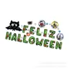 Venta Caliente Transfronteriza Nuevo Set de Globos de Halloween Calavera Fantasma Globo de Película de Aluminio Decoración Diseño de Escena de Terror
