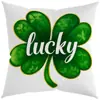 Funda de Almohada Festival Irlandés de Amazon Transfronteriza Nueva Estampado de Trébol de Cuatro Hojas Funda de Cojín para Sofá Funda de Almohada Decorativa para Cintura