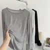 Camiseta Blanca Transparente de Manga Larga con Protección Solar para Mujer, Verano Delgada Holgada Cubre-Traje de Baño para Aire Acondicionado