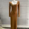 Nuevo Vestido Negro Ajustado de Manga Larga con Cuello Cuadrado, Puro y Sexy, Estilo Kardashian para Mujer