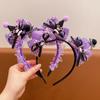 Diadema para niña con lazo de malla Kulomi de dibujos animados, accesorios para el cabello para niña, tocado morado de súper hada