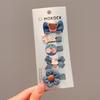 Grampo de Cabelo com Botão de Tecido para Crianças Presilha de Cabelo com Padrão de Botão Coberto Presilha Lateral de Botão Colorida Flor Animal Presilha Redonda de Cabelo Acessórios de Cabelo para Crianças