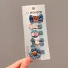 Grampo de Cabelo Azul Denim Coração para Crianças Acessórios de Cabelo Menina Estrela Presilha de Borda 2025 Novo Meninas Cabelo Quebrado Presilha Bb Grampo de Cabelo