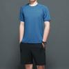 Pantalones cortos de seda de hielo de verano, traje deportivo para hombre de talla grande, sueltos, de secado rápido, de manga corta, informales, finos, de baloncesto, de cinco puntos