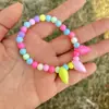 Collar infantil de color caramelo, pulsera, collar de cuentas de colores, en stock, lindo traje de dibujos animados de flores acrílicas de princesa