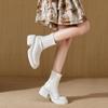 Botines Cortos Blancos de Tacón Alto Estilo Francés para Mujer, Nuevo Modelo 2026, Zapatos de Tacón Alto para Mujer, Botas de Otoño e Invierno para Mujer, Botas Elásticas Ajustadas para Mujeres Menudas