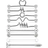 Comercio electrónico transfronterizo popular traje de tachuelas para puente de oreja de acero inoxidable personalidad europea y americana combinación de tachuelas de barra transversal joyería para perforaciones de 9 piezas
