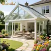 Villa de Serre de Vidro de Liga de Alumínio Fabricada em Fábrica Sunroom de Vidro para Jardim de Lazer Sistema de Proteção Solar e Isolamento Térmico