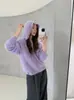 Suéter Pulóver de Punto Casual Cálido de Lujo Pesado con Capucha de Lana Cachemir Cepillada para Mujer Otoño Invierno Color Sólido