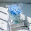 Ramo de Jabón Mini de 7 Piezas Color Azul Hielo Rosa Transfronterizo con Flores Secas de Gipsofila, Regalo de Cumpleaños para Niñas, Pequeña Sorpresa
