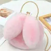 Venta al por mayor nuevo lindo exquisito orejas de conejo felpa cadena bolso bolsa para teléfono móvil bandolera mensajero combina con todo estilo extranjero mujeres
