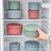 Caixa Redonda Pequena de Silicone Platina para Conservar Alimentos Geladeira Cozinha Caixa Bento Aquecimento no Micro-ondas Selada Pequena Caixa de Almoço Caixa de Armazenamento
