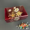 Caja de Joyería Estilo Chino de Laca de Pingyao Novia Vintage Pintada Boda Boda Tradicional Laca Estilo Chino Retro