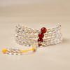 Fabricante Venta al por Mayor Pulsera de Cristal Blanco 108 Cuentas de Cristal Blanco Pulsera Rosario Círculo Múltiple Pulsera de Cristal Blanco de 108 Cuentas