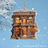 Decoraciones personalizadas para librería Decoración de árbol de Navidad regalo para amantes de los libros bibliotecario adornos planos 2D