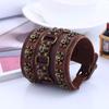Punk Directo de Fábrica Exagerado Ancho Cuero Punk Pulsera de Cuero Suministro Transfronterizo Calavera Pulsera de Cuero para Hombre