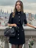 Vestido Elegante de Corte Slim de Botão Único para a Primavera/Verão de 2026 com um Toque de Luxo para Mulheres que Trabalham em Ambientes Europeus e Americanos