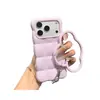 Funda de teléfono de color liso con patrón de olas y nubes, compatible con iPhone 18 y Apple 17 Pro Max, con un anillo en forma de nube y protección contra caídas