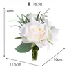 Suprimentos para Casamento Estilo Europeu, Conjunto de Flores de Pulso e Lapela com Tema Floresta, Flores de Pulso para Grupo de Madrinhas, Lapelas para Noivo e Padrinhos