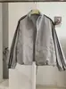 KEKEZOON Estilo Coreano Rayas Deportiva Cuello Alto Cremallera Chaqueta Mujer Otoño Bloque de Color Manga Larga Abrigo Tendencia 9343