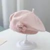 Gorro de Bebé Otoño Invierno Niña Infantil Lindo Boina de Flor Gorro de Lana Infantil Niña Gorro de Punto de Pintor Moderno
