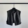 Otoño 2026 Nuevo Estilo Chaleco de Cuero Holgado Corto Moda Chaleco sin Mangas de Cuero para Mujer A10271