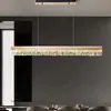 Lámpara de araña de lujo ligero italiano para restaurante, diseño creativo de una palabra larga para comedor, lámpara de araña moderna simple para bar, iluminación Zhongshan