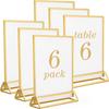 Tarjetas de Mesa Acrílicas de Stock del Fabricante, Soportes Transparentes con Borde Dorado para Exhibición en Mesa de Fiesta, Tarjetas de Mesa de Plexiglás