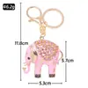 Chaveiro de Elefante com Padrão de Gotejamento de Óleo Criativo de Luxo Leve Pequeno Pingente Animal Flor de Metal Pequeno Elefante Chaveiro