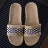 Zapatillas de Interior para Pareja de Casa Nueva con Cinta de Algodón Lino Lino Zapatillas de Casa Antideslizantes para Hombre y Mujer Zapatillas de Suela Gruesa Venta al por Mayor