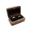 Caja rectangular para anillo de bodas caja de joyería negra caja de anillo de bodas de madera caja de almacenamiento de joyería Nogal
