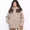 Estilo Japonés Retro con Capucha Costuras Suelto Exterior Estilo Montaña Rushforward Abrigo para Hombre y Mujer Pareja Chaqueta Cortavientos Funcional Moderno Moderno Abrigo