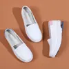 Zapatos de Enfermera de Cuero Genuino para Mujer, Nuevos de Primavera y Verano, Planos, Transpirables, No Cansan los Pies, Zapatos de Trabajo para Hospital, Zapatos de Cuña Suaves con Amortiguación de Aire