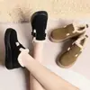 Zapatos Birkenstock con Forro de Lana para Mujer, Nuevos Zapatos de Algodón Cálidos Otoño e Invierno 2026, Mocasines Peludos, Zapatos de Suela Gruesa de Altura Versátil