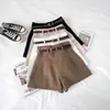 Moda de Verano 2026, Shorts Casuales de Traje de Línea A de Cintura Alta Color Albaricoque para Mujer, Estilo Coreano, Versátiles, de Pierna Ancha, Tendencia de Hot Pants