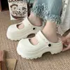 Zapatos Mary Jane para mujer con suela gruesa para exteriores perforados, nuevos y populares 2026, zapatillas cerradas versátiles de verano para ir al trabajo, estilo japonés