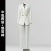 Conjunto Conjunto para Mulheres, Elegante para Primavera e Outono, Casual e de Alto Padrão Blazer Branco, Roupa de Trabalho para Entrevistas de Emprego, Traje Formal Profissional